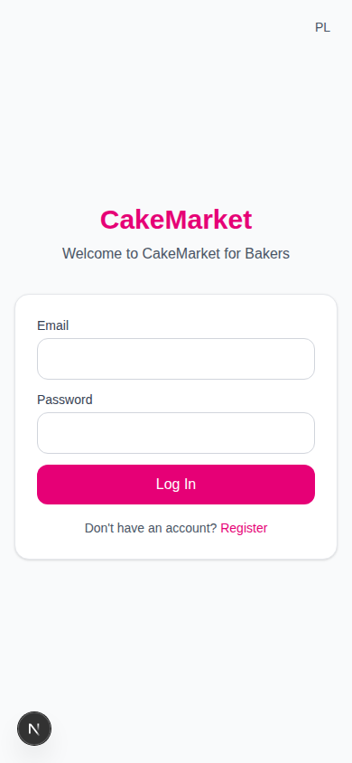 Seller portal login page